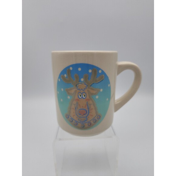 Denny's Reindeer Coffee Mug Restaurant Ware Derp Faced Deer Color Changing - Picture 1 of 12